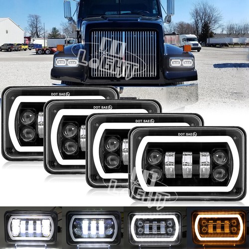 4pcs 4x6 led headlights - led,
