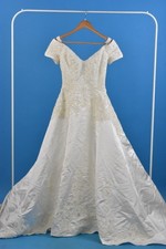 Romantica Of Devon Wedding Dress Ivory Retro 1990s Bead Short Sleeve UK Size 2