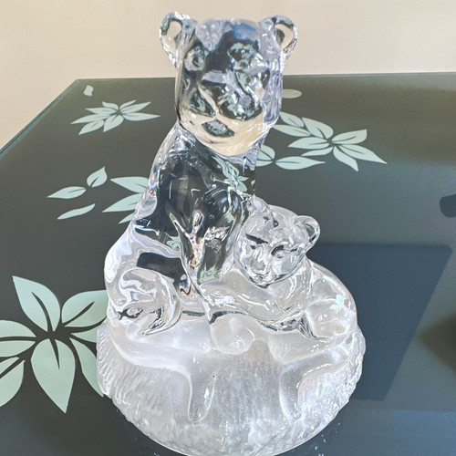 Vintage glass ornament lioness - vintage,