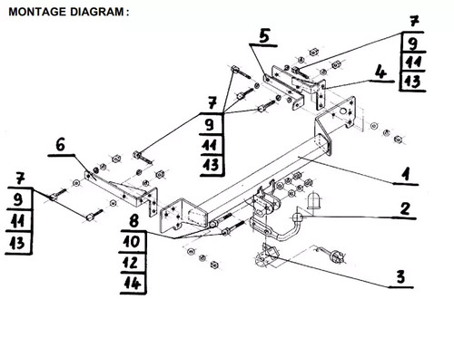 Swan neck tow bar - swan, for