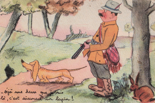 1948 french comic postcard - 1948,