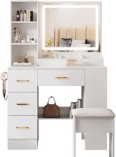 White Dressing Table with LED