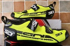 SIDI T-4 AIR CARBON TRIATHLON CYCLING SHOES SIZE 42 IMMACULATE FLURESCENT YELLOW