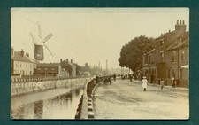 BOSTON, HORNCASTLE ROAD WITH WINDMILL BY PEAKOME,vintage postcard