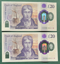 2x £20 Pound Banknotes