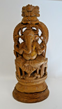 WOODEN GANESH HINDU ELEPHANT