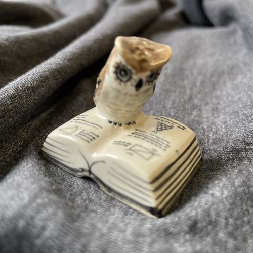 Mini ceramic owl - ceramic, figurine