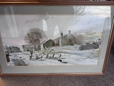 Framed print titled Down From