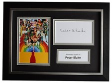Peter Blake Signed A4 Framed Autograph Photo Display Pop Art Artist AFTAL & COA