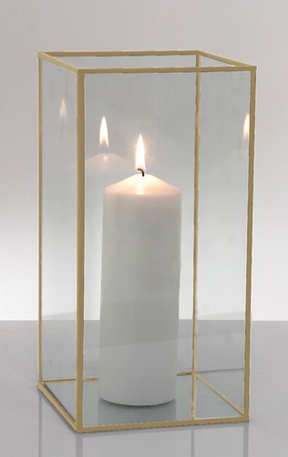 Metal frame glass hurricane - metal,