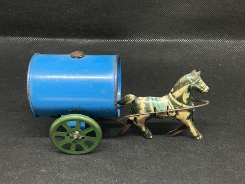 Tinplate horse and water - , cart