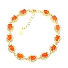 Silver Bracelet Fire Opal