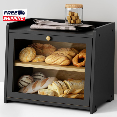 Double layer bread box for - layer,