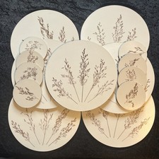 Vintage Round Table Mats & Coasters-Grasses Pattern-8 Setting Place Mats Set