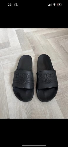 Black gucci sliders - black,
