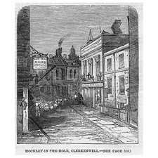 LONDON Hockley in the Hole Clerkenwell - Antique Print 1859