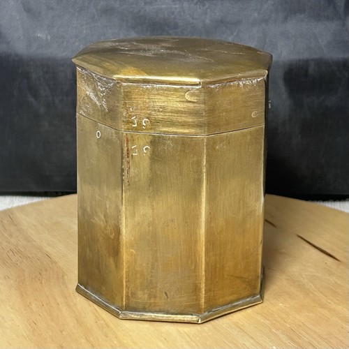 Vintage brass lidded tea - brass,