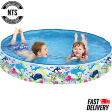 4ft Kids Paddling Pool - Easy Setup, Rigid Sides, Outdoor Swimming Pool, 1.2m