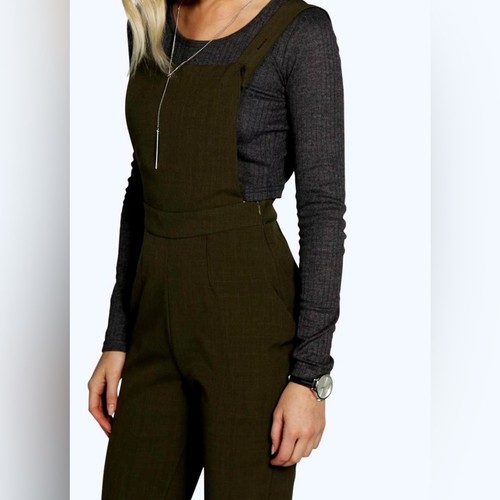 Boohoo black overalls jumpsuit