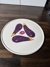 Vintage Jersey Pottery Plate Aubergine Eggplant Design 