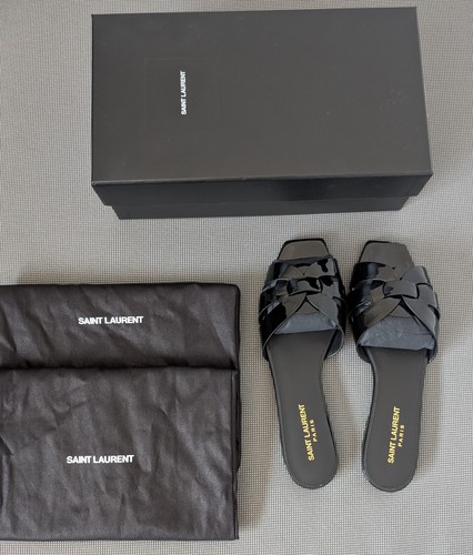 Black tribute mules patent - tribute,