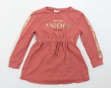Matalan Girls Pink Cotton Blend Skater Dress Size 5 Years  - Mor Amo
