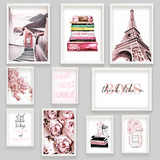 Designer Fashion Travel Home Gift Wall Fun Art Poster Print Picture Pink  A3A4