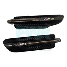 BMW E90 M3 Wing Badge Grill Indicator Side Repeater Pair CARBON 7838539
