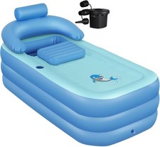 Inflatable Bath Tub for Adults, Foldable Plastic Blow Up Bath for Shower,