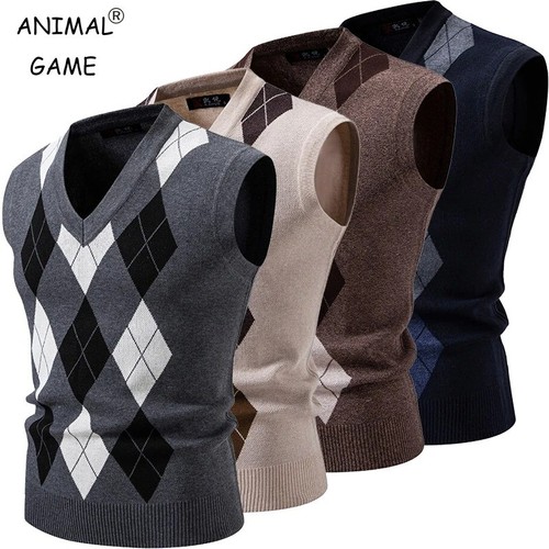Men argyle knitted - argyle,