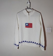 Cabela's Jumper White American Flag Jumper Small 42" 100% Cotton. #C