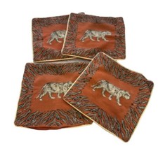 4 Retro Burnt Orange Cushion Covers 45cm tiger africa Wild Jungle Statement