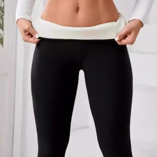 Women Winter Warm Thick Fleece Lined Thermal Pants Ladies Stretchy Leggings UK