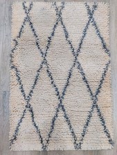 Shaggy 2 x 3 Handmade Wool Rug for Kids Teens Bedroom Moroccan Bamboo Silk Shag