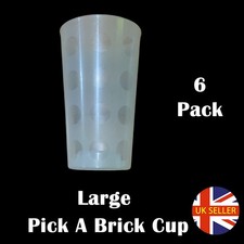 6 x Lego Store Pick A Brick Cups WITHOUT Lids (10 large) Brick Storage Official