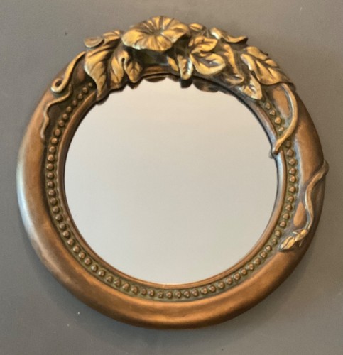 Ornate round wall mirror - round,