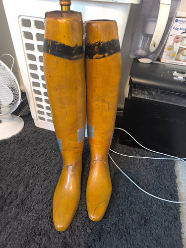 Vintage wooden riding boot - riding,