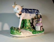 Staffordshire Cow Creamer With