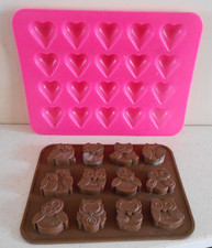 Silicone Wax Melt / Soap Moulds X 2 Hearts Owls