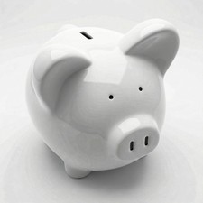 Jumbo White Ceramic Piggy Bank