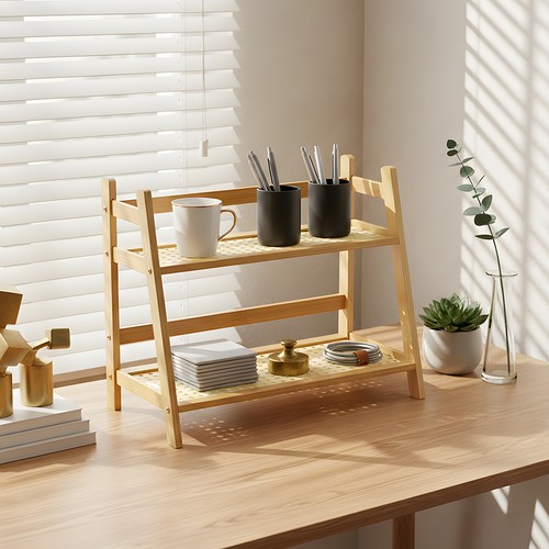 2tier tabletop rattan - 2tier,