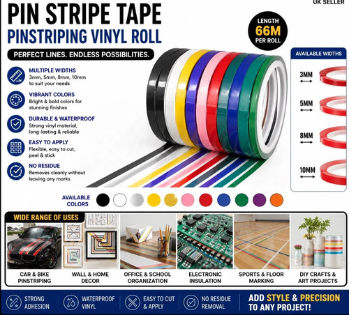 Pin stripe tape pinstripe - tape, roll