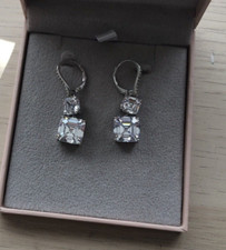 Michelle Mone By Diamonique CZ Earrings Rhodium Plated 925 Silver
