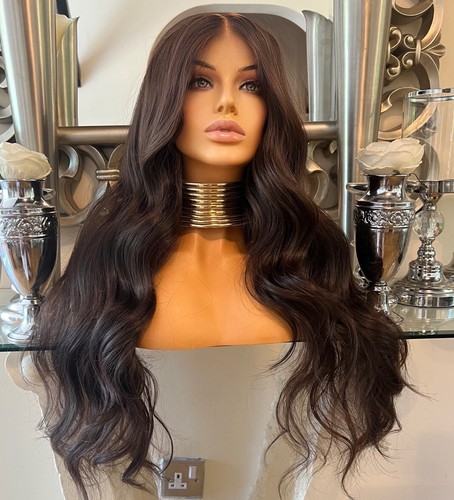 Brown lace front wig - brown,
