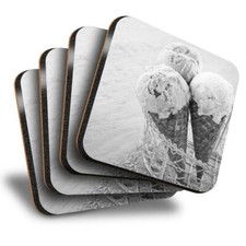 Set of 4 Square Coasters - BW