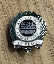Railway Union Badge ASLEF Enamel Pin Badge 40 Years Established 1880