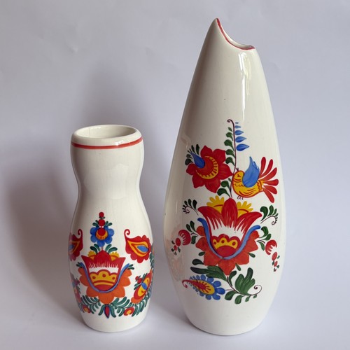 Vintage czech floral vase pair - czech,