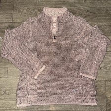 Weird Fish Jumper Womens Size L Pale Pink Macaroni 1/4 Zip Pullover Sweatshirt