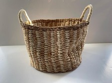 Zara Home woven straw basket with handles