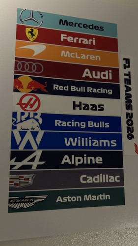 Formula teams 2026 - 1, stickers